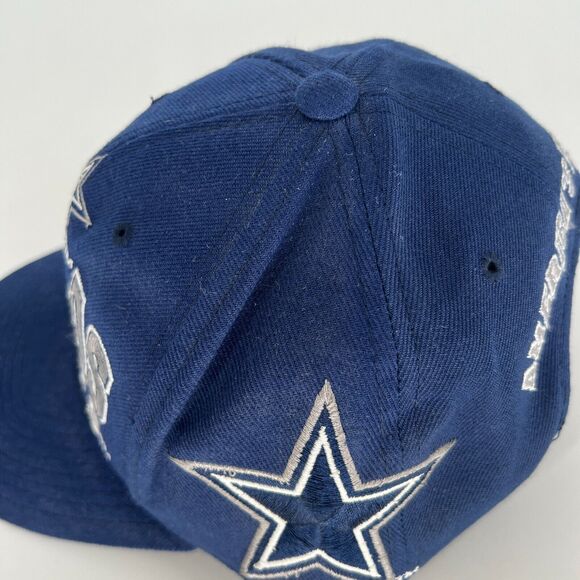 VTG Dallas Cowboys Back Script Snapback Hat Cap Blue Team NFL America's Team - Picture 5 of 9